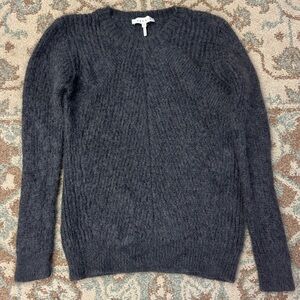 Sandro Mohair and Wool Dark Gray Sweater Size 3 or L Crew Neck Knit